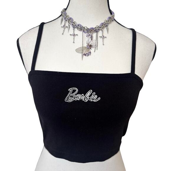 4 PC. GLAM Y2K GOTHIC CHIC BLACK LACE BEADED SPARKLE TOP BUNDLE SMALL - Picture 2 of 8